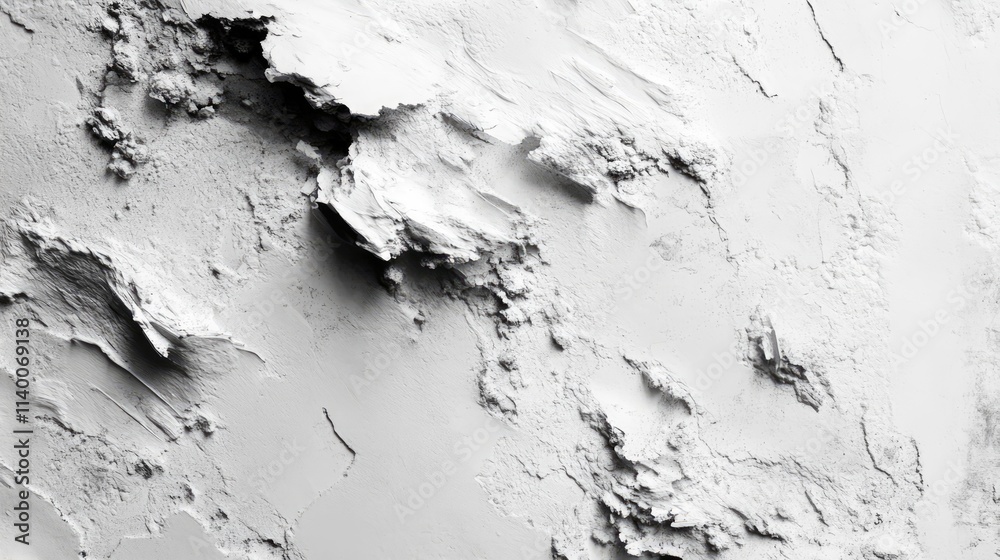 Poster textured white cement wall with distressed paint creating a rugged urban backdrop for design project
