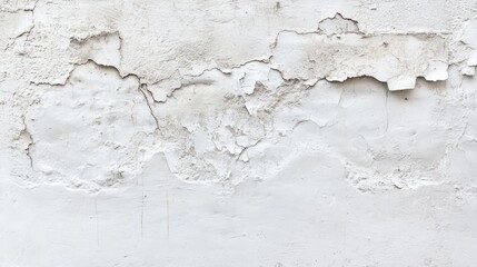 Obraz premium Textured cracked wall with peeling white paint creating a rustic and weathered appearance suitable for background or design use.