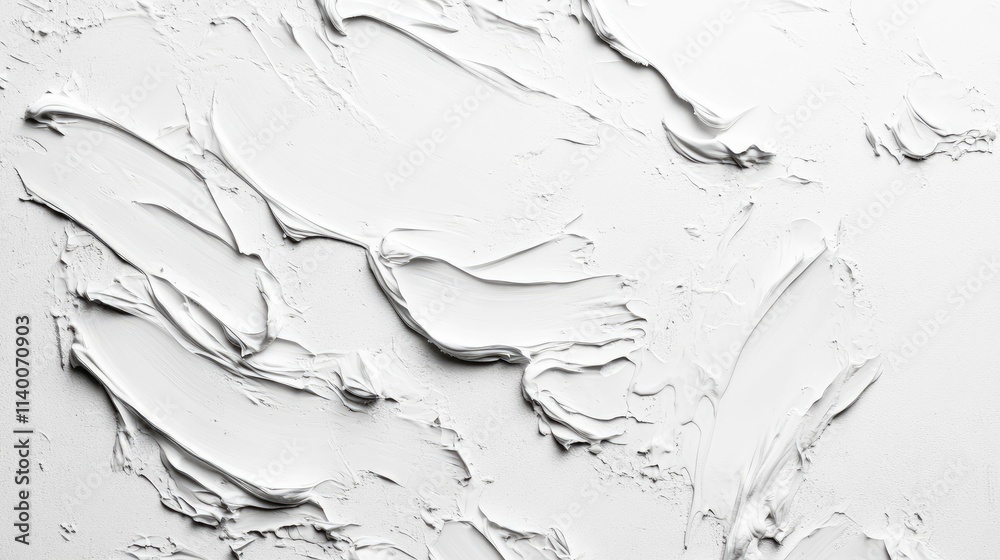 Aufkleber Textured white concrete wall surface with layered paint creating a grunge effect ideal for backgrounds and design projects.