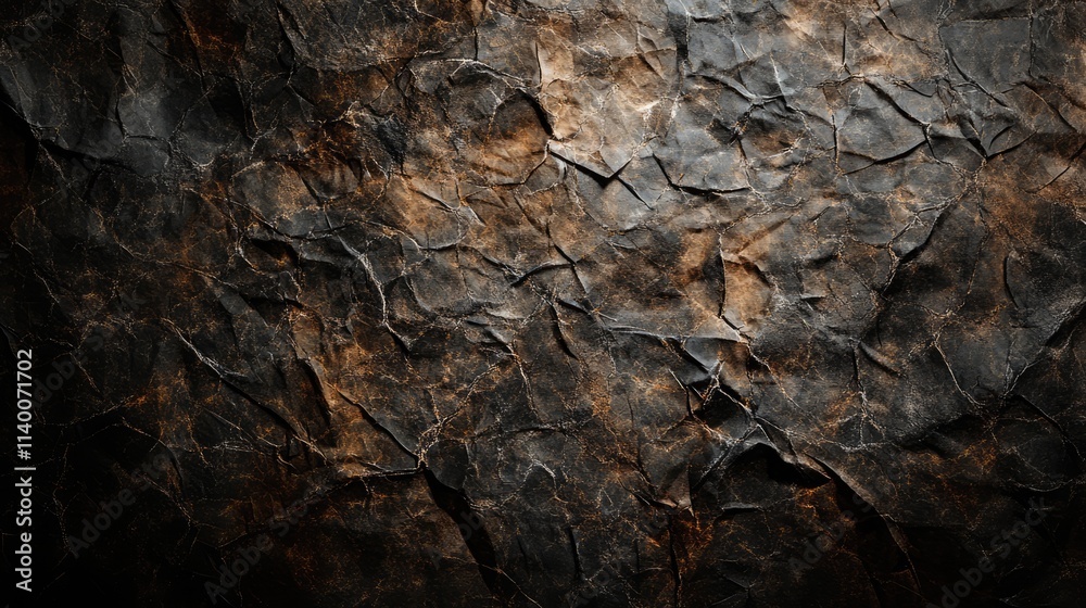 Aufkleber crumpled textured paper background with dark tones and rustic appearance ideal for vintage designs a
