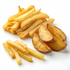 Fried potatoes french fries isolated