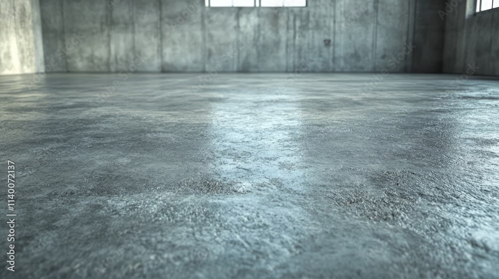 Poster textured concrete floor in an industrial space showcasing a grunge appearance and natural light filt