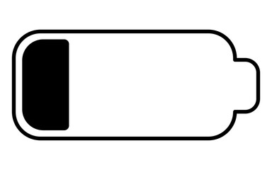 Low battery icon charge level battery PNG. isolate transparent background