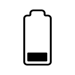 Low battery icon charge level battery PNG. isolate transparent background