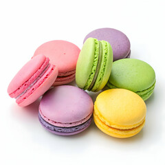 Obraz premium Macarons french multicolored macaroons cakes Small french sweet cake
