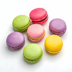 Obraz premium Macarons french multicolored macaroons cakes Small french sweet cake