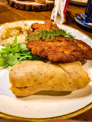 Pork chop with potatoes.
