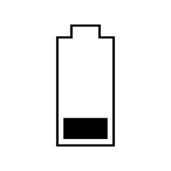Low battery icon charge level battery PNG. isolate transparent background