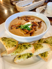 Cream of saffron milk cap soup.