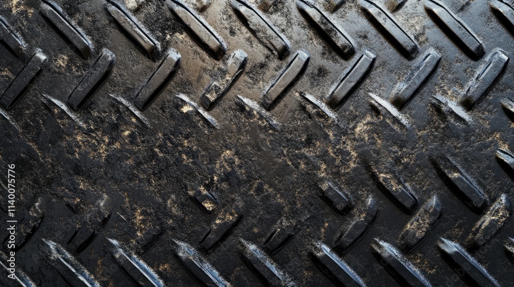 Poster grunge metal texture background with diamond pattern showcasing wear and dirt for industrial and des