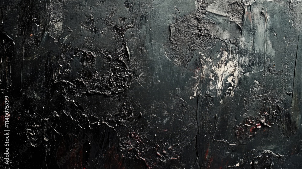 Poster textured dark cement wall with peeling paint and intricate patterns ideal for backgrounds or design 