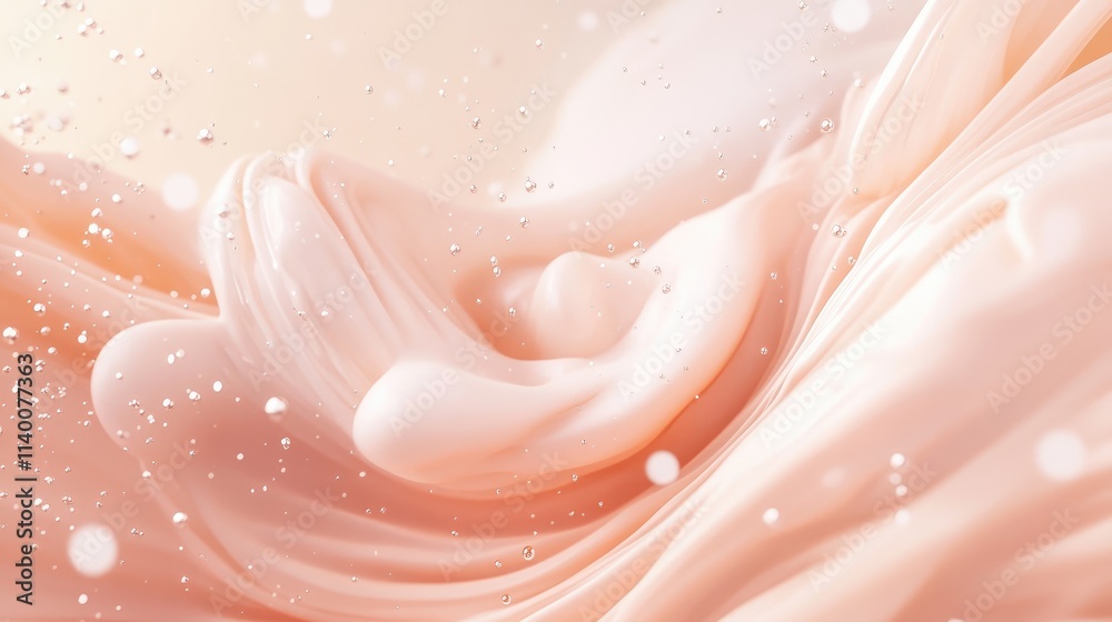 Poster elegant cream abstract background with smooth textures and shimmering bokeh particles, ideal for dre