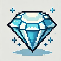Obraz premium Minimalist Diamond in Pixel Style