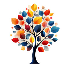 Creating an abstract geometric tree design in modern flat style for digital art projects