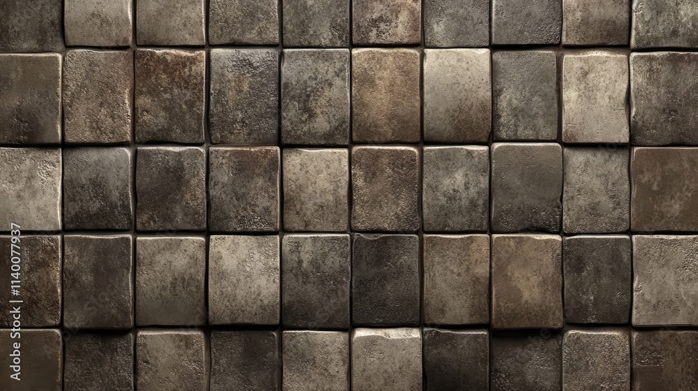 Poster weathered concrete block wall texture with a rugged, aged appearance ideal for backgrounds and indus