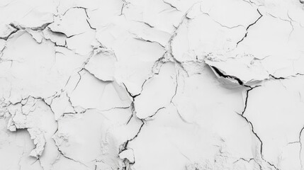 Fototapeta premium cracked and peeling white paint on an old wall texture background with space for text or design elements