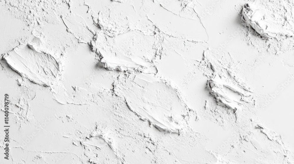 Aufkleber Textured white concrete wall with uneven paint layers creating a rustic and weathered background for various design applications