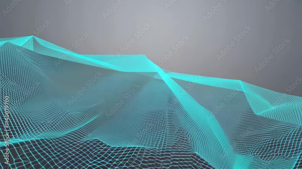 Fototapete Creating mesmerizing 3D wave animations using digital mesh techniques in modern design environments