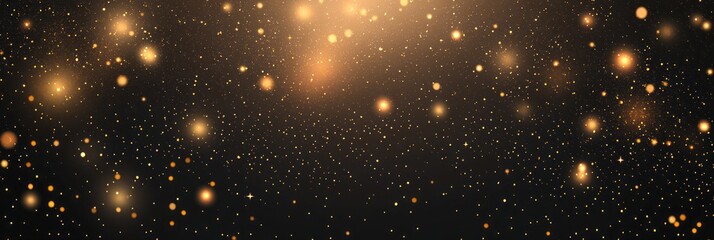 Naklejka premium Golden Glitter and Lights Sparkle Background