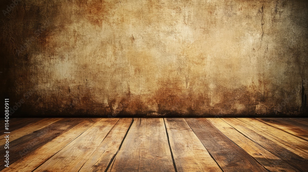 Aufkleber Weathered vintage wood wall and floor texture creating a rustic background for artistic or commercial use in photography and design projects.