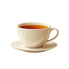 Sipping serenity minimalist flat illustration of a cup of tea relaxing space graphic art calm environment whimsical viewpoint tranquil concept