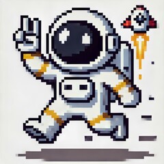 Obraz premium Simple Astronaut Pixel Art