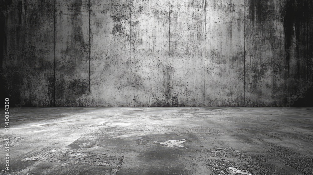 Aufkleber Grungy concrete floor texture with weathered walls suitable for backgrounds in architecture and design projects
