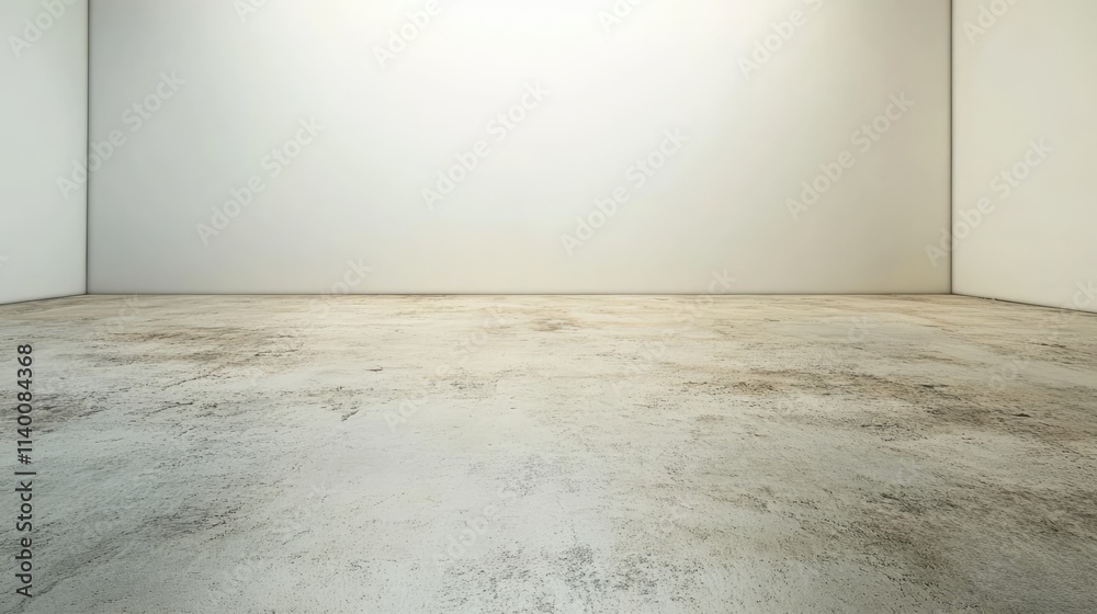 Aufkleber Cement floor texture in empty room with clean walls ideal for background in design and architectural projects