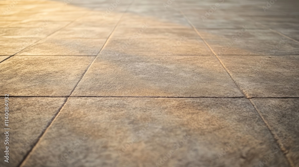 Aufkleber Cement floor texture with warm lighting showcasing a rugged and weathered surface for design and background use