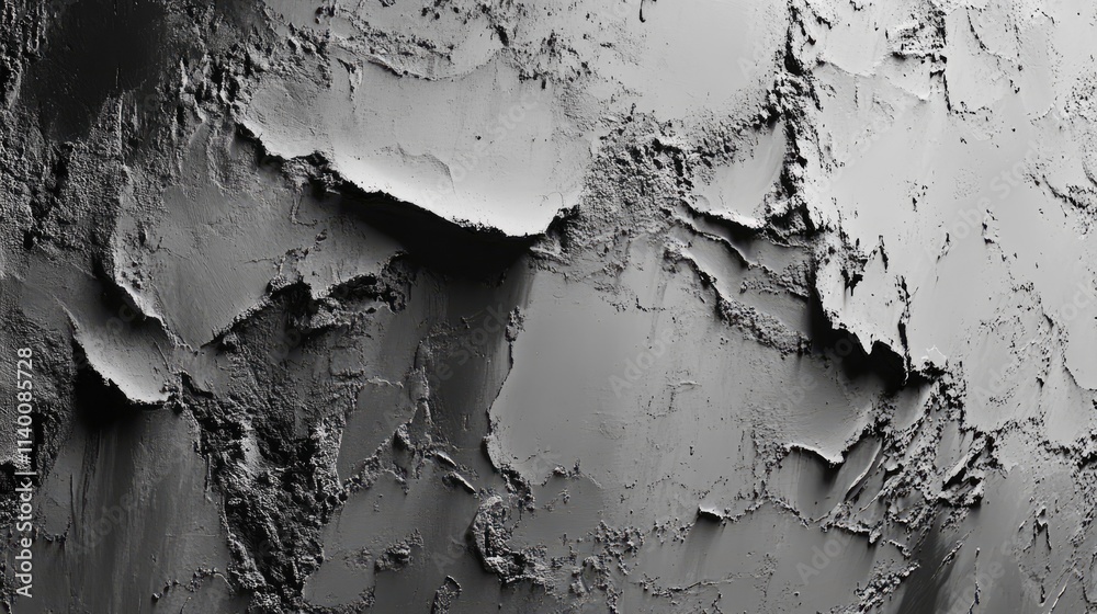 Poster grunge textured cement wall background with peeling paint and cracked surface in monochrome color pa