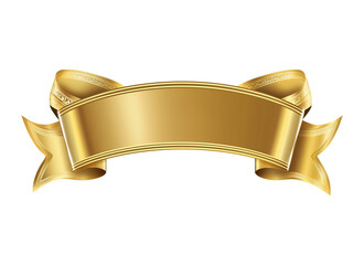 illustration of isolated luxury gold ribbon bow banner	