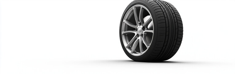 Obraz premium SALE OF CAR WHEELS, ADVERTISING BY A GIRL