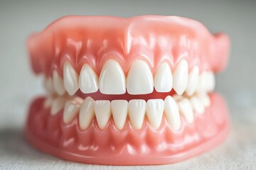 Obraz premium Dental hygiene demonstration dental clinic educational image clinical environment close-up view health awareness