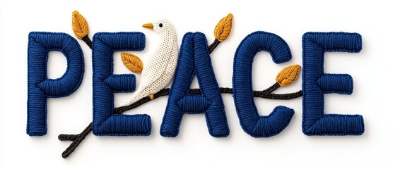 Embroidered Peace Dove Harmony Craft Symbol