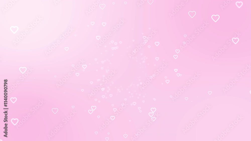 Aufkleber a delicate pink gradient background featuring scattered white heart outlines. the soft design create