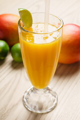 mango fresh on the wooden table