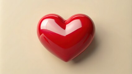 Obraz premium Romantic Heart Aerial Render - Pastel Background