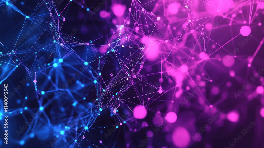 Poster Abstract representation of interconnected nodes and lines in vibrant colors.