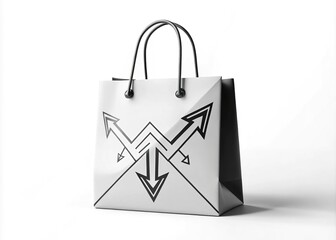 Stylish Shopping Bag Silhouette - Flat Design Illustration