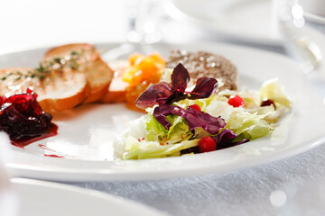 Foie gras pate on Christmas table