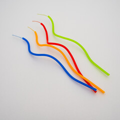 Colorful candles are used to decorate birthday cakes and various other cultural celebrations,