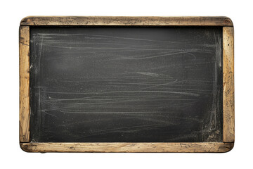 Fototapeta premium isolated old black school blackboard with wooden frame