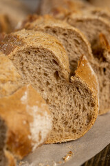 wheat flour bread in close-up