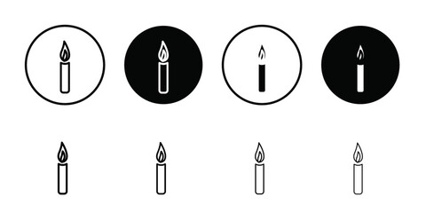 Candle icon Thin line flat illustration