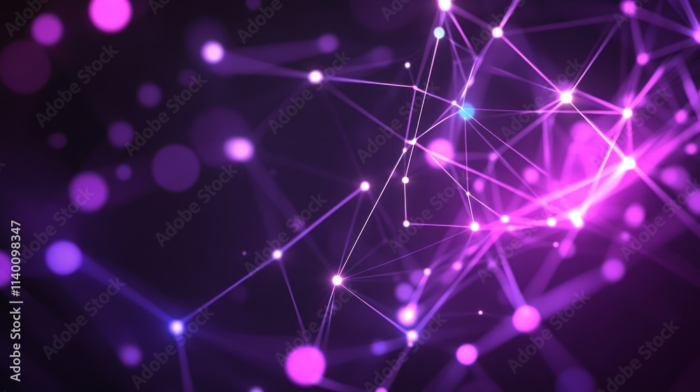 Aufkleber Abstract representation of interconnected nodes and lines, symbolizing networks and data flow.