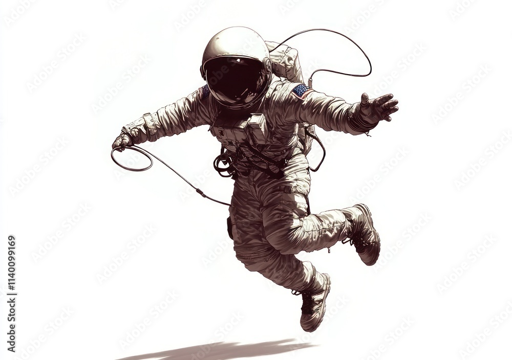 Aufkleber An astronaut floating in space, showcasing exploration and adventure beyond Earth.