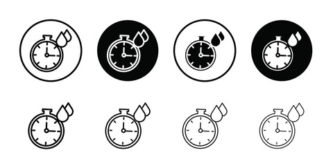 Dry time icon Thin line flat illustration