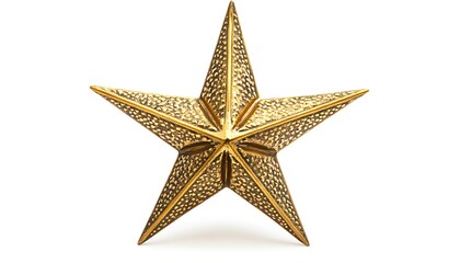 Obraz premium A decorative gold star with intricate patterns, often used for holiday or festive decor.