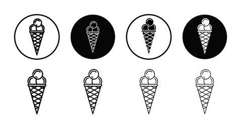 Ice cream icon Thin line flat illustration