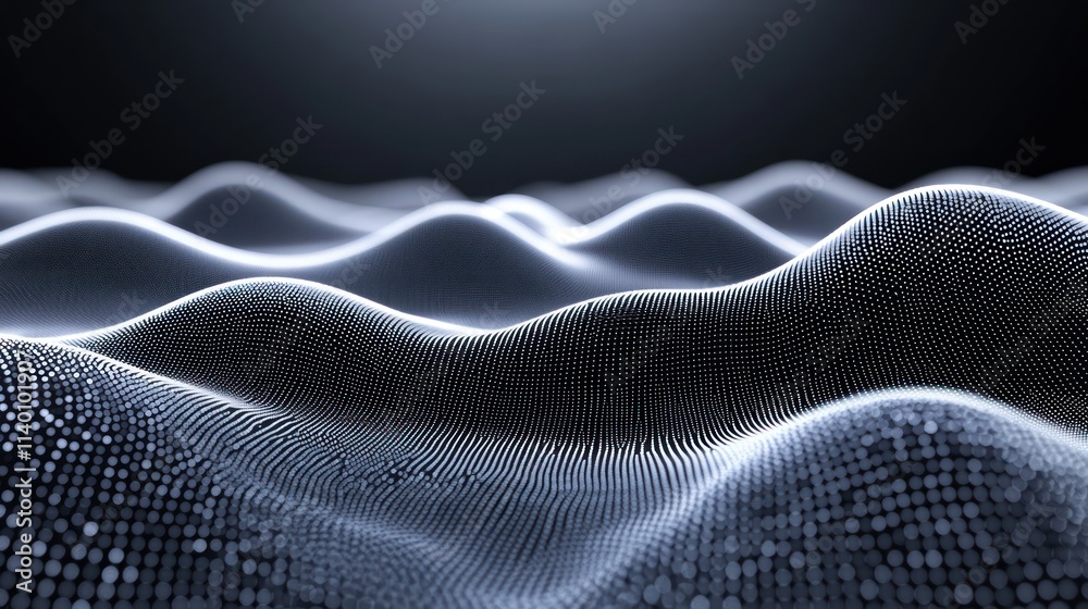 Aufkleber Abstract representation of waves created using dots, suggesting digital or technological themes.